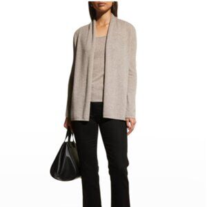 Neiman Marcus Open Front 100% Cashmere Gray Cardigan (Small)